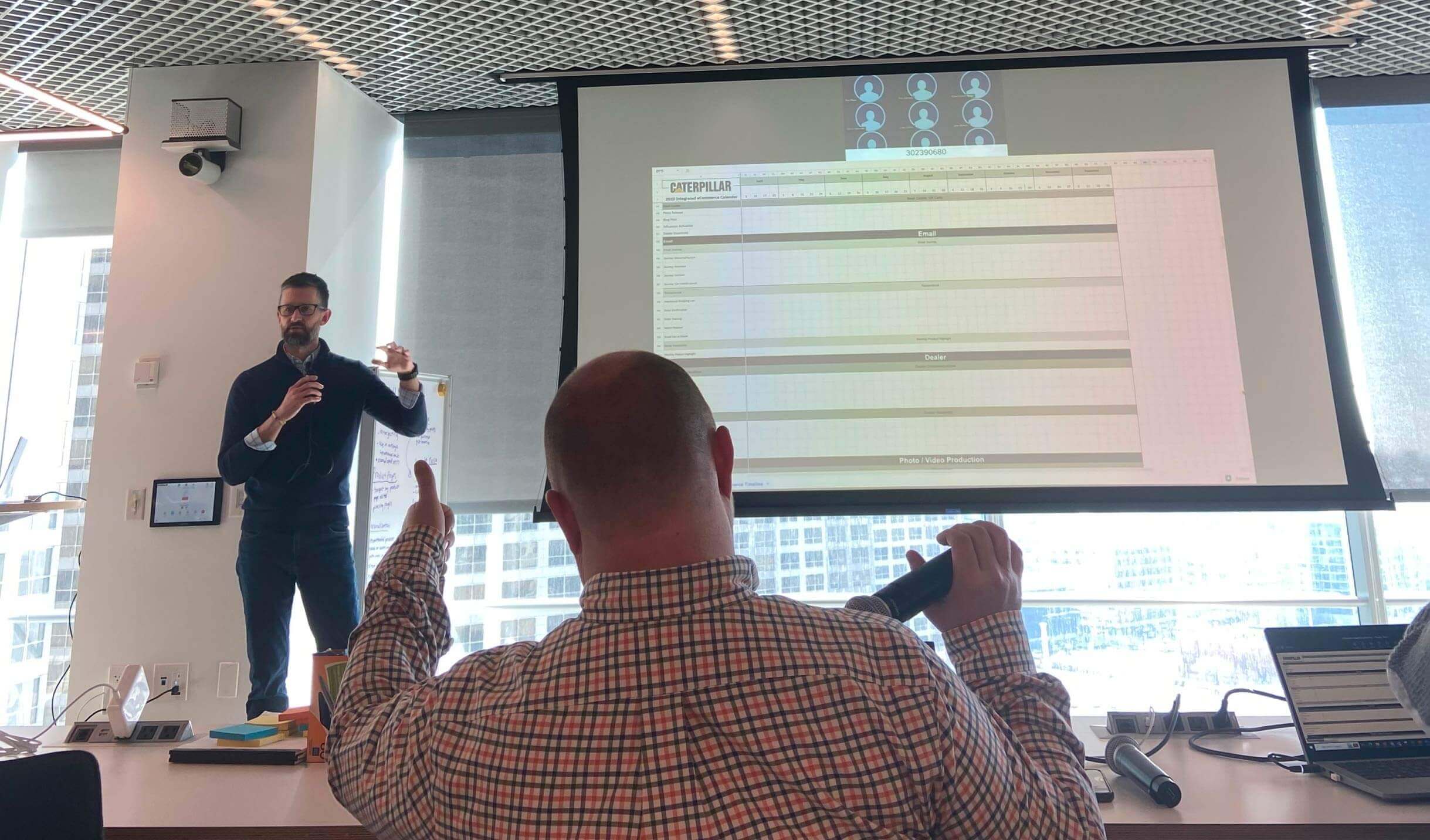 Giving a presentation at an Annual planning meeting.