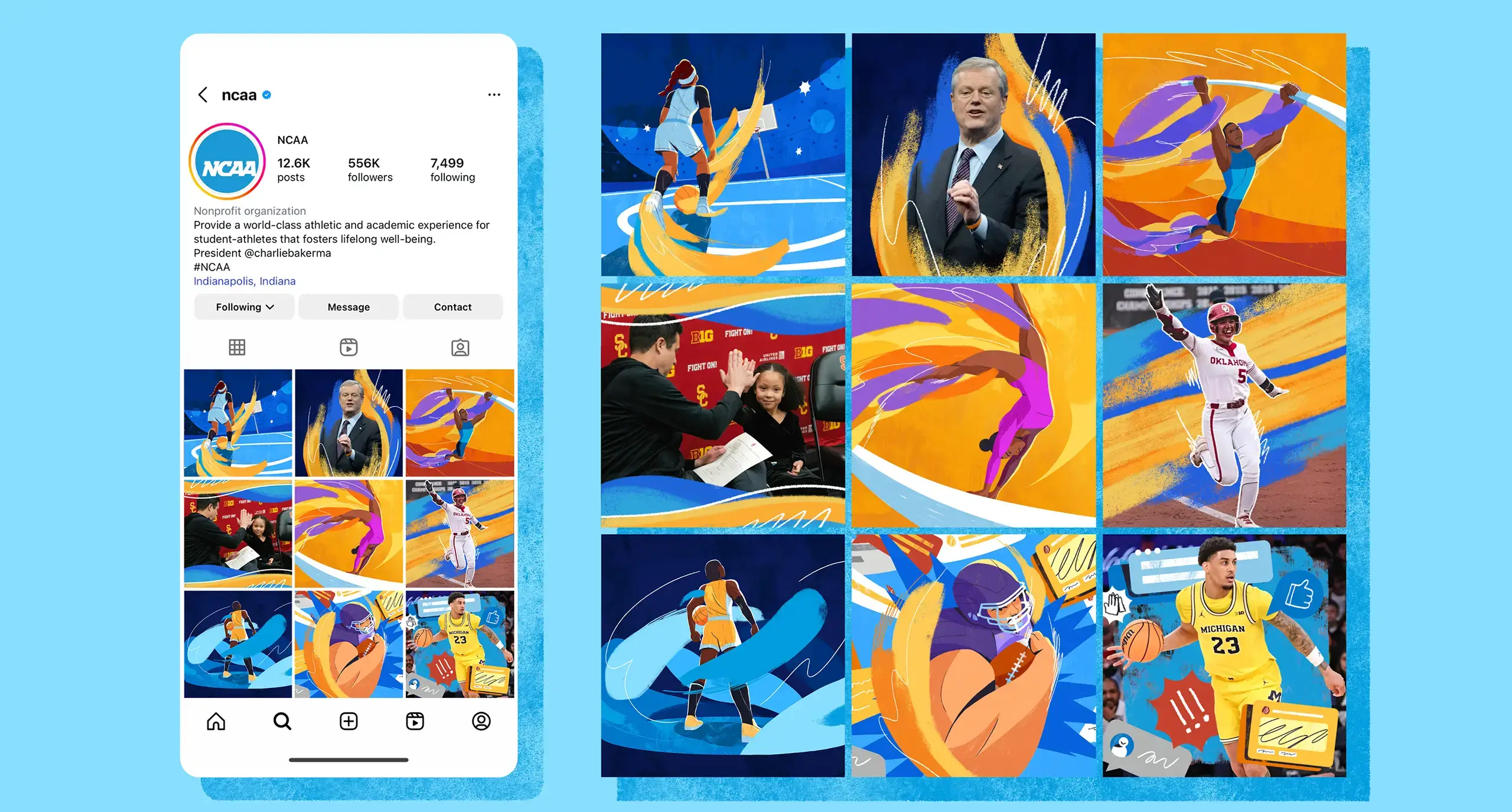 Examples of Social for NCAA